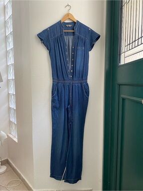 Jean Jumpsuit with Drawstring Waist